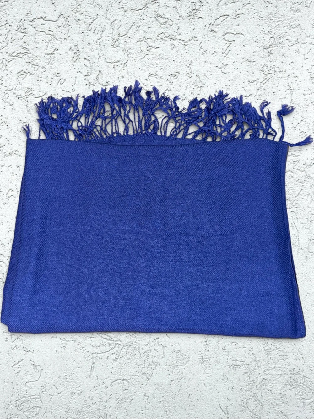 🌻Pashmina Silk Deep Blue Fringe Scarf